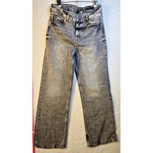Divided High Waist Wide Leg Womens Grunge Jean Size 10 Gray Denim Punk Goth NWT‎